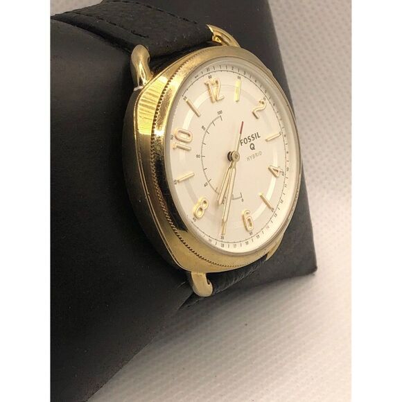 Fossil Q FTW1201 Women's Black Leather Analog Dial Wrist Hybrid Smart Watch HK38 - Picture 3 of 9